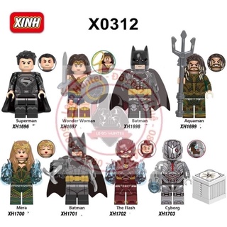 Xếp Hìn X 0312 DC Justice league mô hình lắp ráp nhân vật siêu anh hùng liên minh công lý : Batman Superman Flash Cyborg