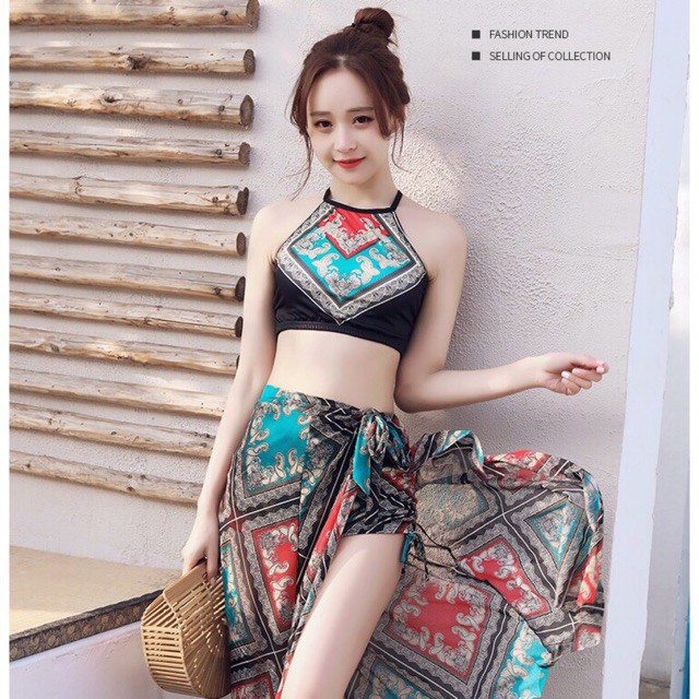 BIKINI ĐI BIỂN HOẠ TIẾT THỔ CẨM SET BỘ 3 MÓN CỰC XINH HÀNG TỐT | WebRaoVat - webraovat.net.vn