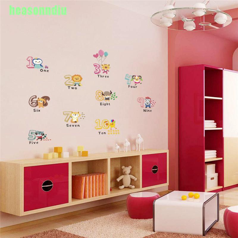 1 Bộ Sticker Dán Tường Hình Chữ Cái Động Vật Vui Nhộn Trang Trí Phòng Cho Bé