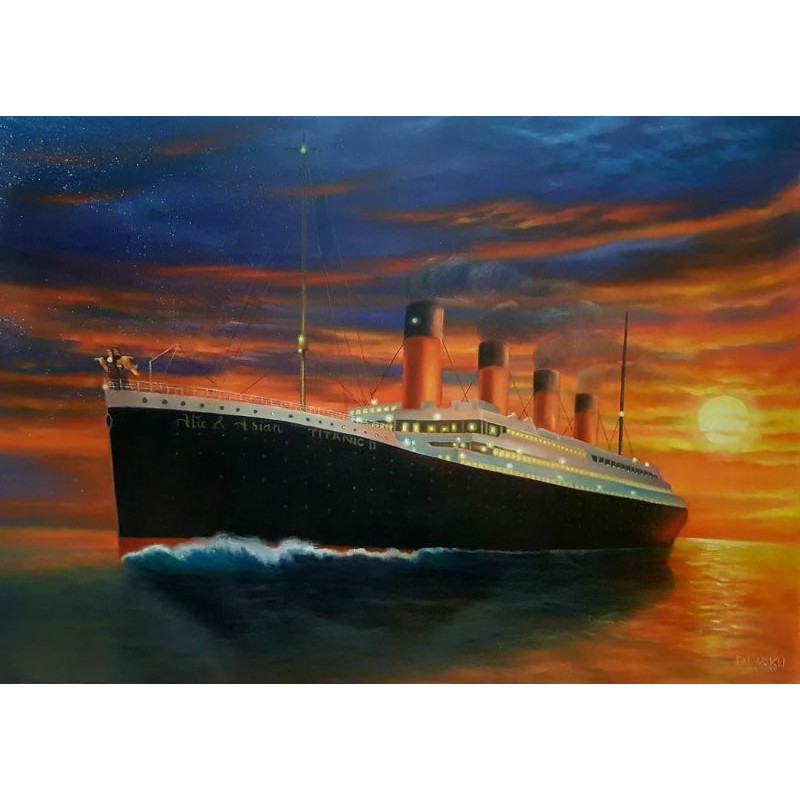 Tranh Treo Tường Trang Trí Nội Thất Hình Tàu Titanic 65x45