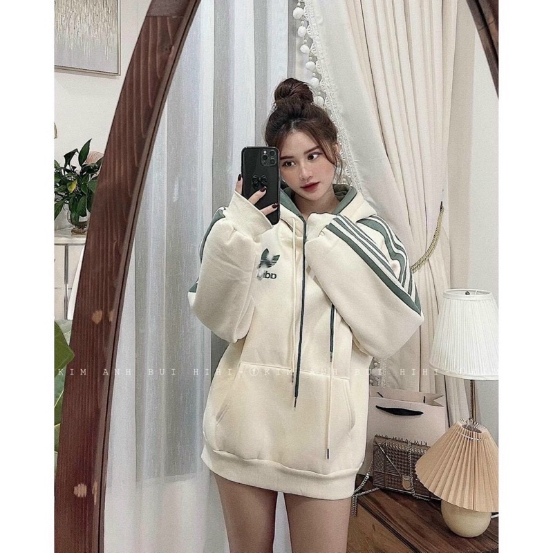 Áo nỉ Adidas có nón siêu xinh cực thời trang,áo nữ mùa đông cực ấm