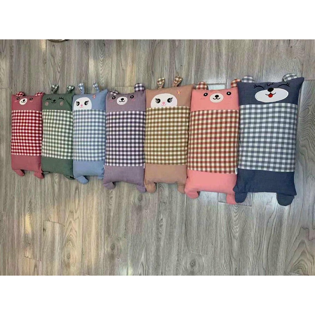 [ Có khóa kéo] Gối trẻ em tai gấu siêu dễ thương - Hàng loại 1 đầy đủ tem tag - 30x50cm