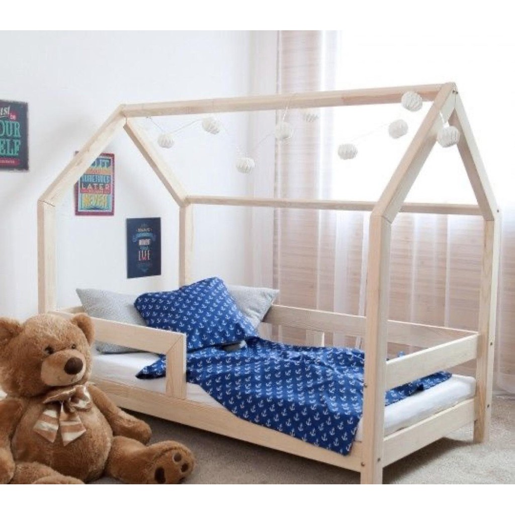Giường Ngủ Cho Bé Mô Hình Ngôi Nhà 5D Gỗ Nhập Khẩu Cao Cấp