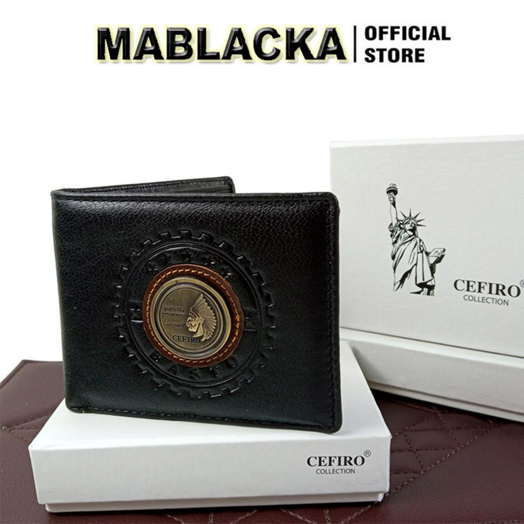 Ví nam cao cấp mini nhỏ gọn dáng đứng, bóp da nam Cefiro