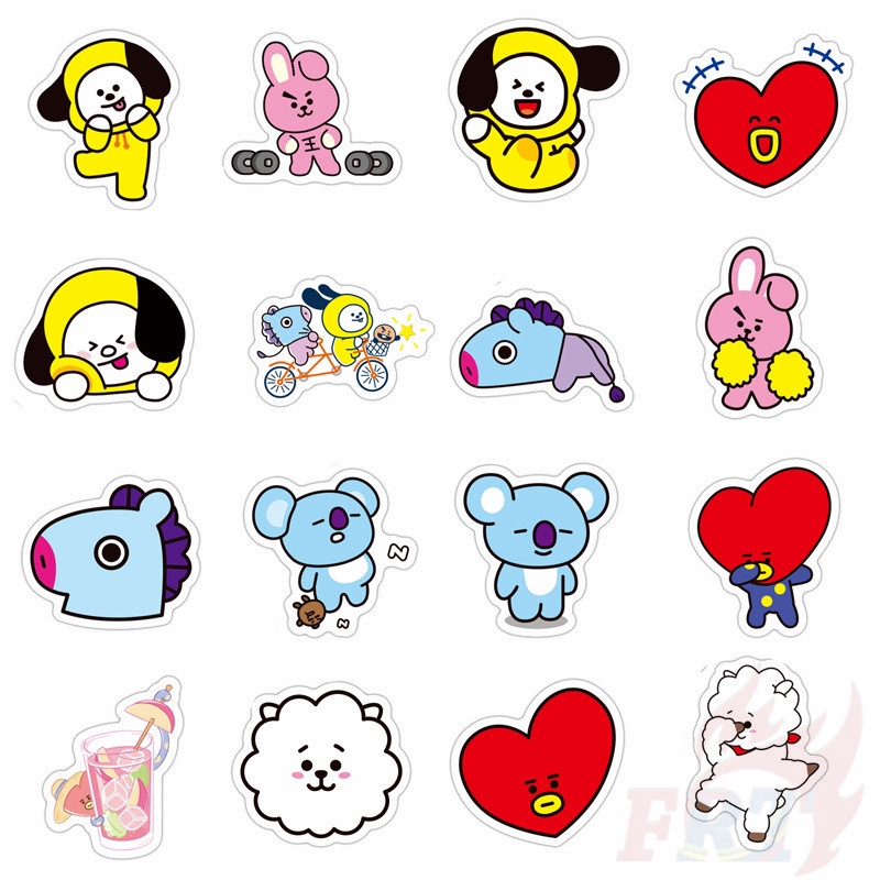 ❉ BT21 BTS Stickers ❉ 110Pcs/Set KPOP Mixed Luggage Laptop Skateboard Doodle Stickers