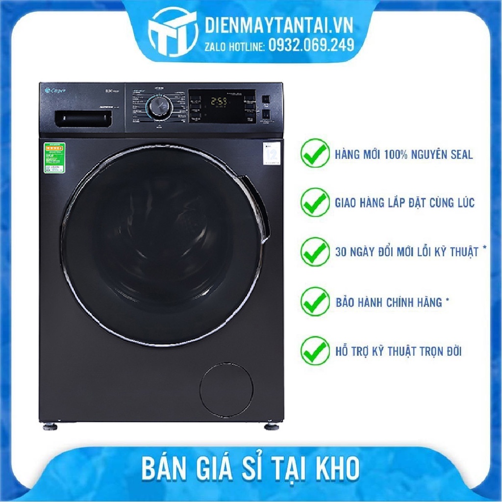 Máy giặt Casper Inverter 9.5 kg WF-95I140BGB Mới 2021 ,Thêm đồ trong khi giặt, Sản xuất Thái Lan, GIAO MIỄN PHÍ HCM