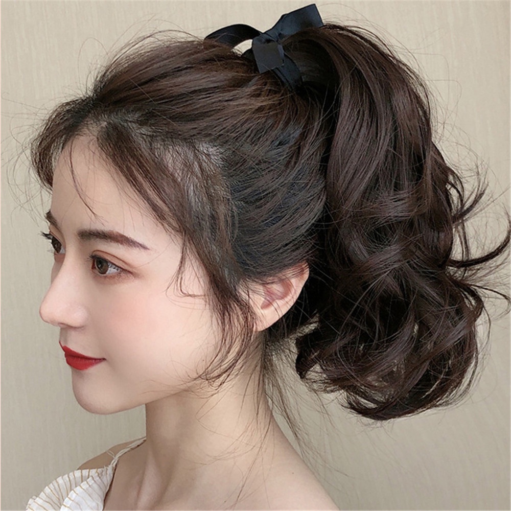 Tóc Giả Đuôi Ngựa Xoăn Tự Nhiên Có Kẹp Dành Cho Nữ