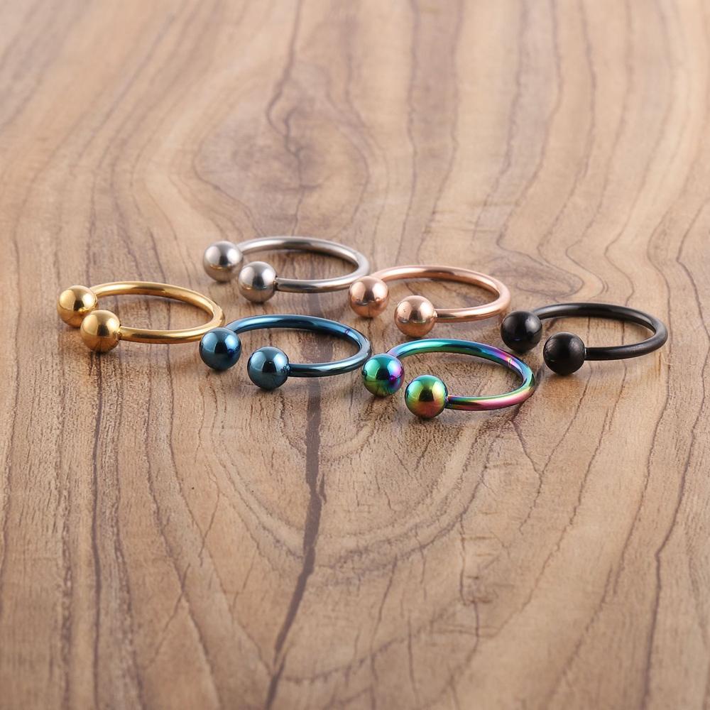 Nhẫn Hở Bằng Thép Không Gỉ Nhiều Màu Thời Trang Phong Cách Punk Đường Phố Dành Cho Nam Nữ