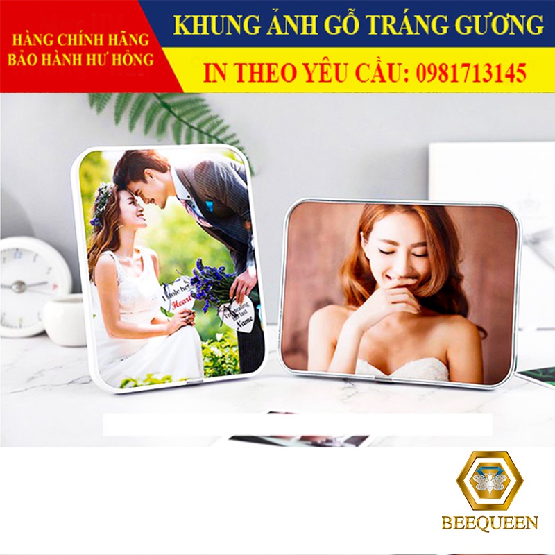 Khung Ảnh Gỗ Tráng Gương Để Bàn - Treo Tường Khung Ảnh Cá Nhân, Gia Đình ,Kỷ Yếu, Ảnh Cưới Hỏi Theo Yêu Cầu