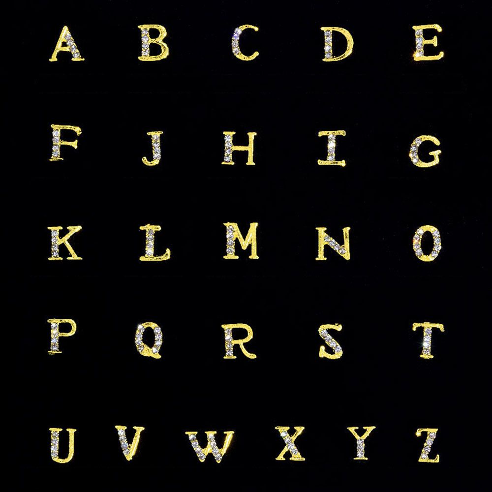 Phụ Kiện Trang Trí Móng Tay Hình 26 Chữ Cái A-Z Bằng Hợp Kim Sáng Bóng Sang Trọng Diy