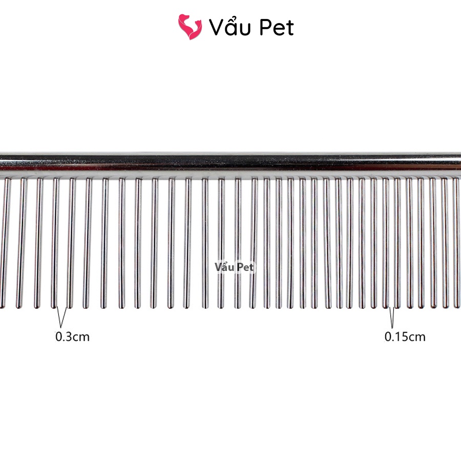 Lược chải lông cho chó mèo inox Vẩu Pet Shop