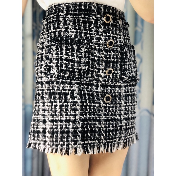 Chân váy dạ Tweed
