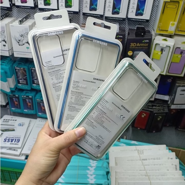 Ốp lưng Clear Cover cho Galaxy S20, S20 Plus, S20 Ultra viền mạ crow lưng trong không ố màu