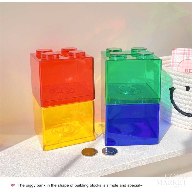 Hộp tiết kiệm acrylic trong suốt lợn đất trang trí máy tính để bàn trang trí cho trẻ mới bắt đầu màu sắc nhận thức toán học logic đồ chơi trẻ em
