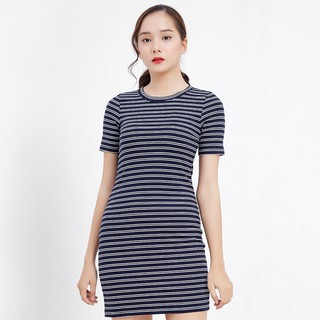[Mã FASHIONMALLT4 giảm 15% đơn 150k] Đầm thun nữ Callia Viva cổ tròn (Xanh/Xám)