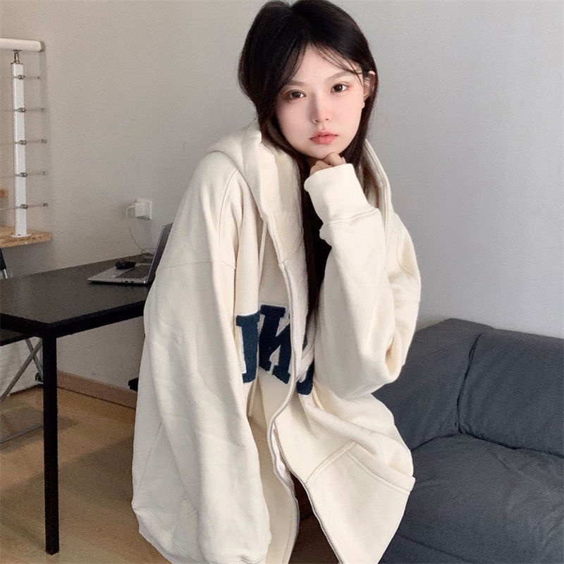 Áo Hoodies Tay Dài Hoạ Tiết Chữ In Thời Trang Mùa Thu Cho Phái Nữ