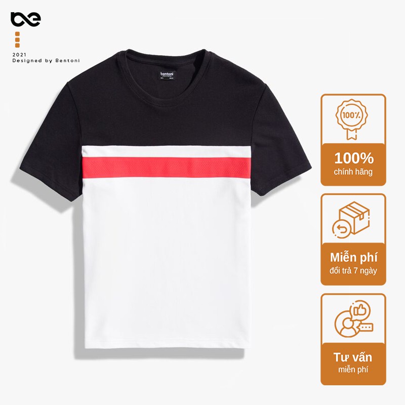 Áo phông nam cao cấp tay lỡ BENTONI cổ tròn chất cotton thấm hút mồ hôi - Hàng nhập khẩu