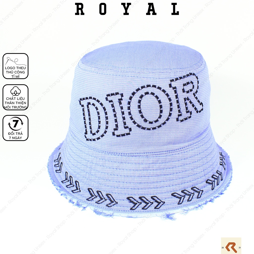 Mũ Bucket Nón Bucket Tai Bèo Vành Cụp Nam Nữ Dior Vải Kaki Cotton 2 lớp Unisex - Royal Caps
