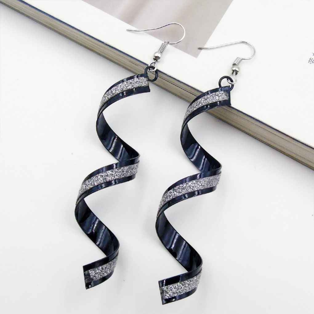 Hoa Tai Hợp Kim Thiết Kế Xoắn Ốc Phong Cách Retro