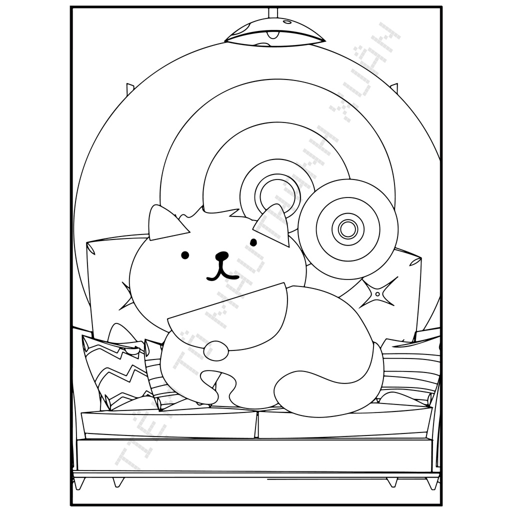 Set 30 Tờ Tranh Tô Màu Hình Mèo Dễ Thương Tô Màu Sáp, Màu Chì - Tiệm Tô Màu Thanh Xuân