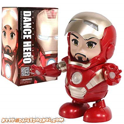 Đồ chơi Robot Iron Man nhảy múa mở mặt nạ đèn led siêu sáng Dance Hero LD-155A