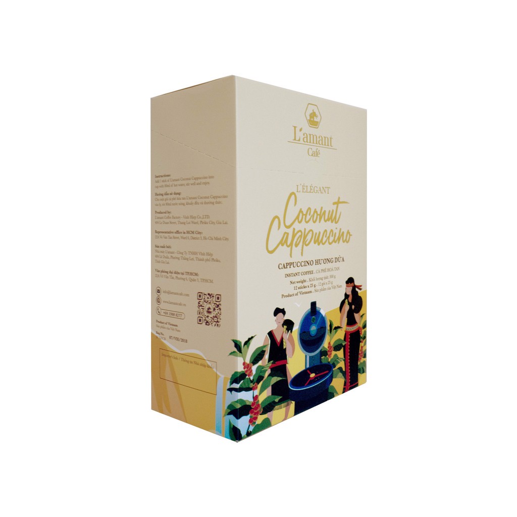 Cà phê hòa tan vị dừa L’amant Coconut Cappuccino - L’amant Coconut Cappuccino Instant Coffee