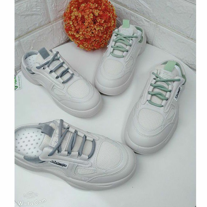 Giày Sục Thể Thao Nữ Phối Viền Màu Vạt chữ Showgo Hàng Chuẩn Đẹp_M818 Fullbox | BigBuy360 - bigbuy360.vn