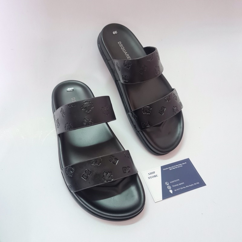 Dép Da Nam Quai Ngang Da Bò Cao Cấp Phong Cách Hà Quốc