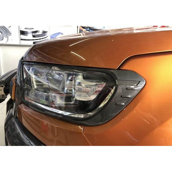 Sản Phẩm Bộ ốp viền đèn pha, hậu Ford Ranger 2016-2019 Cacbon Hàng Cao Cấp