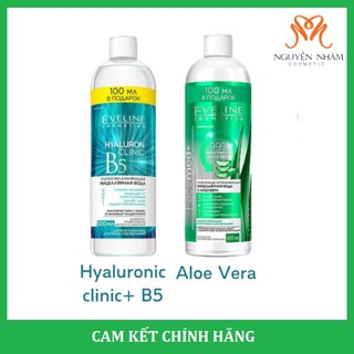 Tẩy Trang EVELINE 500ml Hyaluron Clinic B5 & Lô Hội- xách Tay Nga