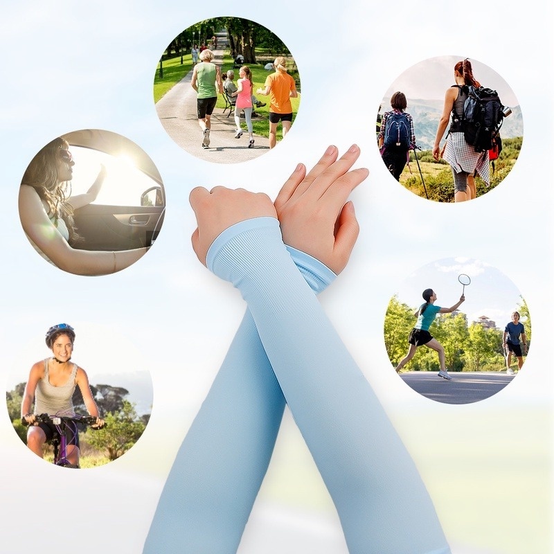 1 Đôi Găng Tay Chống Nắng Chống Tia UV Bằng Lụa Lạnh Co Giãn Siêu Mỏng