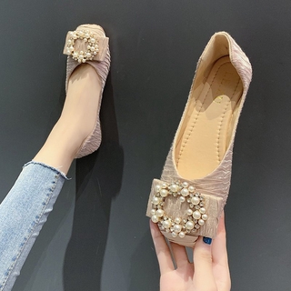 Giày Búp Bê Đế Mềm Đính Đá Thời Trang 2020 Cho Nữ