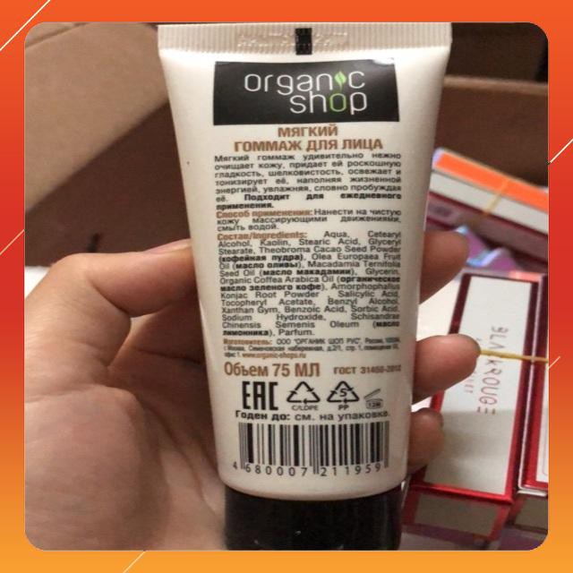 Tẩy tế bào chết cho da mặt Organic Shop Organic Coffee & Powder Face Gommage Nga