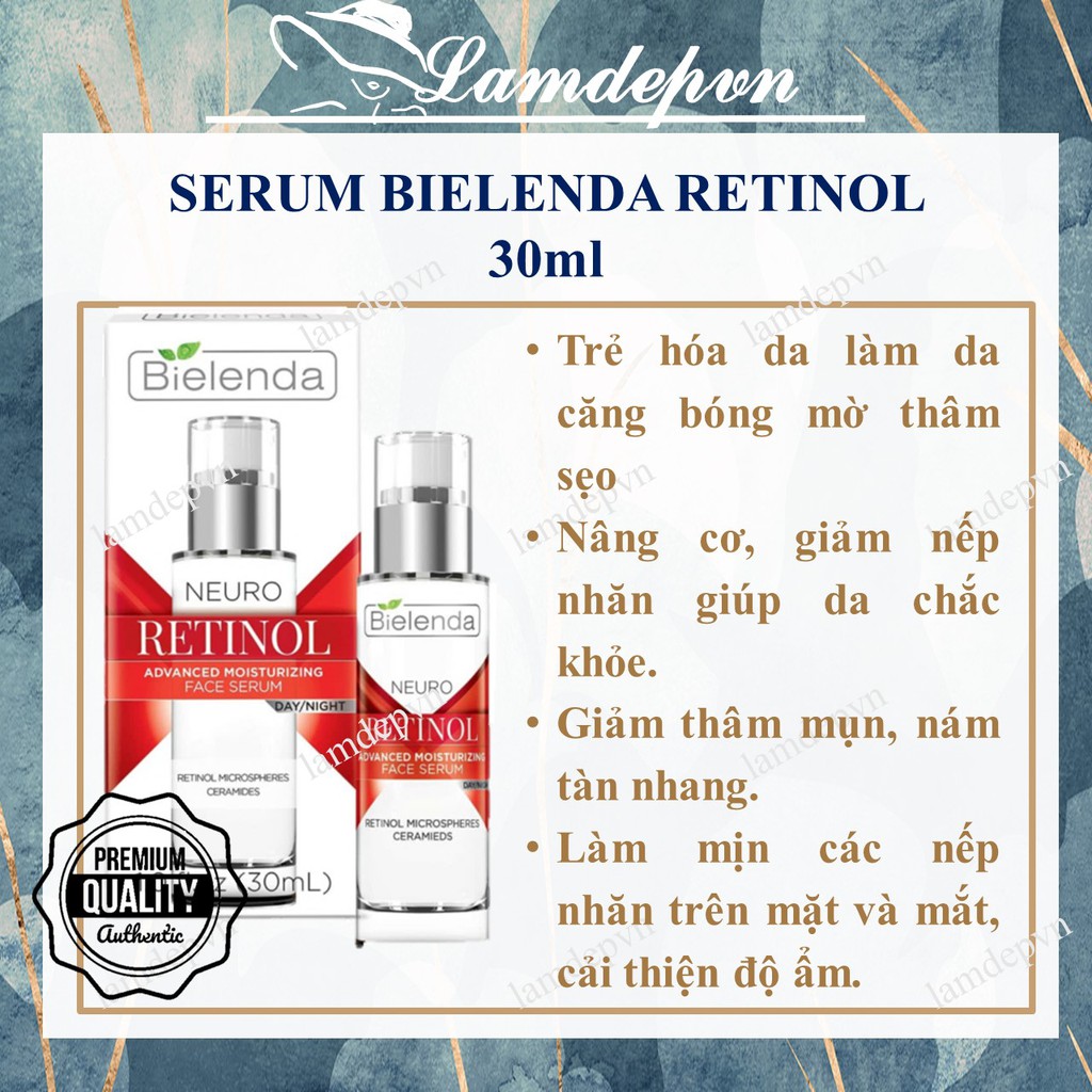 Serum Bielenda Retinol Neuro trẻ hoá, làm da căng bóng, mờ thâm sẹo