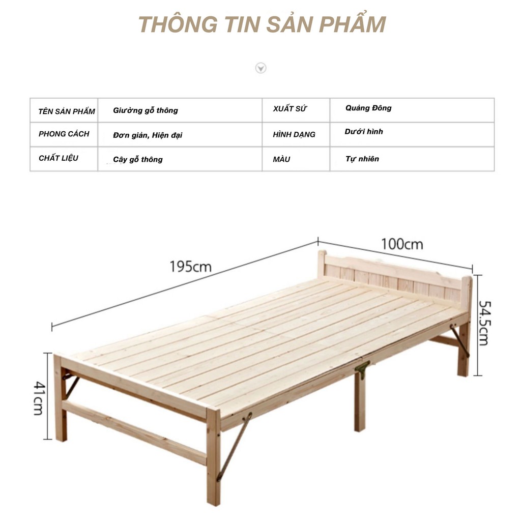 Giường Gỗ Thông- Giường Gấp Gỗ Thông - Gỗ Thông Tự Nhiên | BigBuy360 - bigbuy360.vn