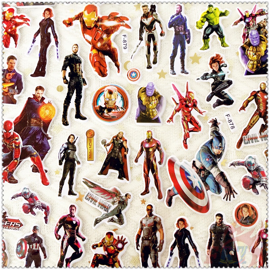 ▶ Bộ 5 Tấm Sticker Dán Hình Siêu Anh Hùng Marvel Q-1 ◀ Miếng Dán PVC 3D Chống Thấm Nước Chất Lượng