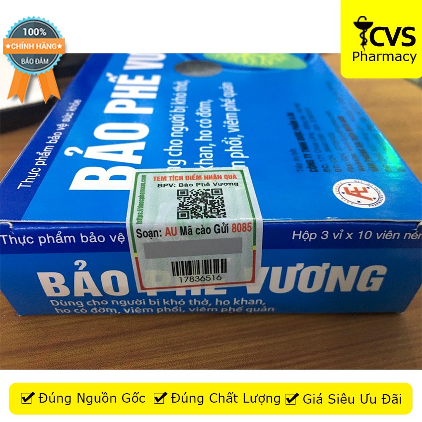 [MỚI] Bảo Phế Vương – Hộp 20 viên uống Dùng cho người bị khó thở, viêm phổi, viêm phế quản - cvspharmacy