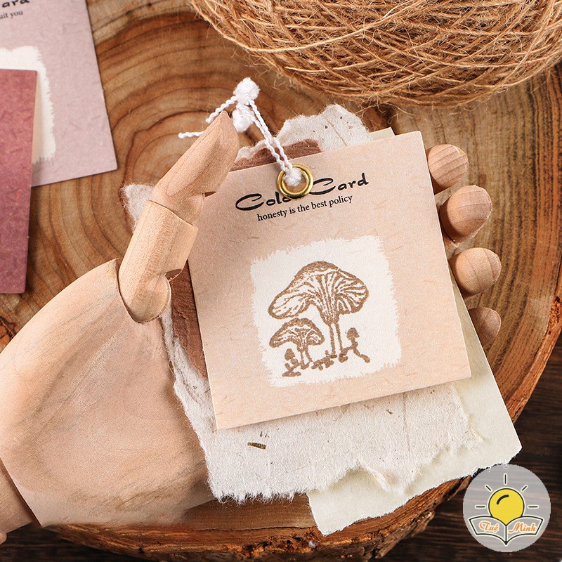 Hộp 40 tờ note Color card - sticker khung nền đóng dấu VPPTUEMINH, viết chữ trang trí NO07