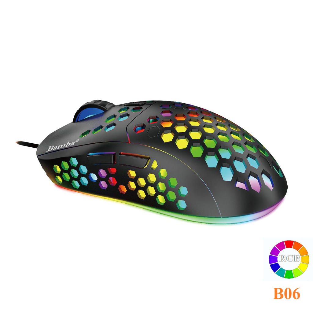 Chuột gaming có dây Led RGB siêu đẹp - Mouse B6 có Led RGB