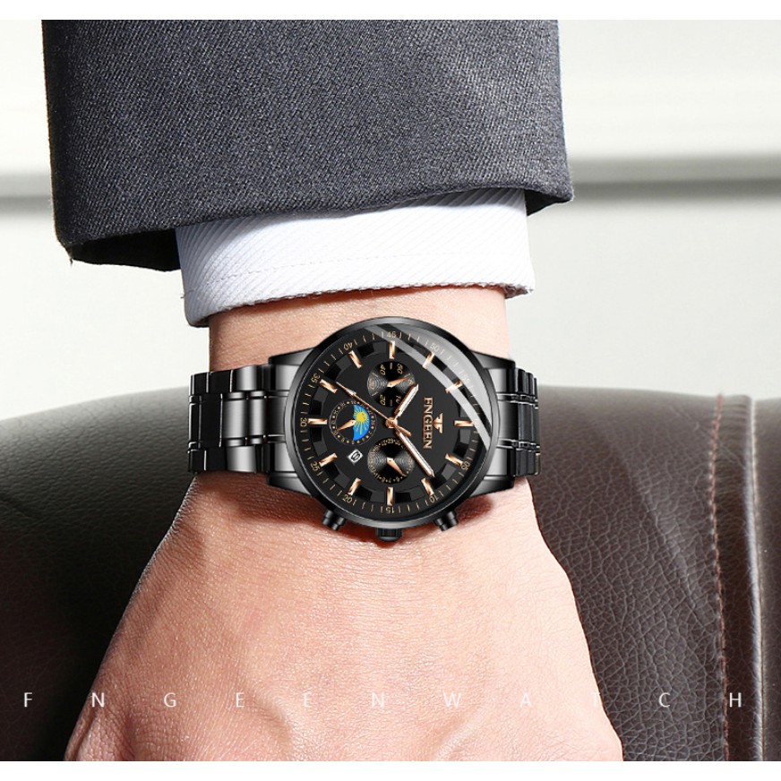 Đồng hồ nam FNGEEN chính hãng, dây thép bền màu, 2 màu đen trắng cực đẹp, kiểu dáng lịch lãm ( Mã: AF10 ) | BigBuy360 - bigbuy360.vn