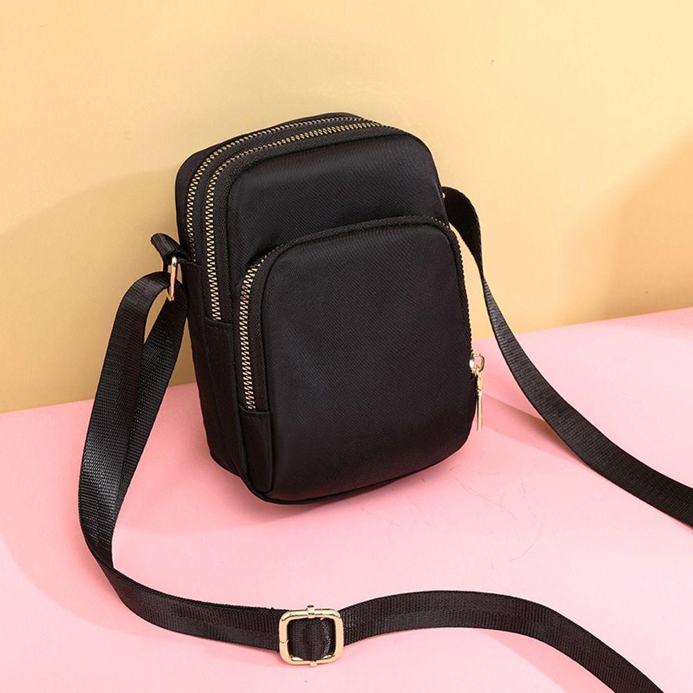 Túi Đeo Vai Ba Lớp Bằng Nylon Có Khóa Kéo Tùy Chỉnh Hữu Dụng Cho Nữ