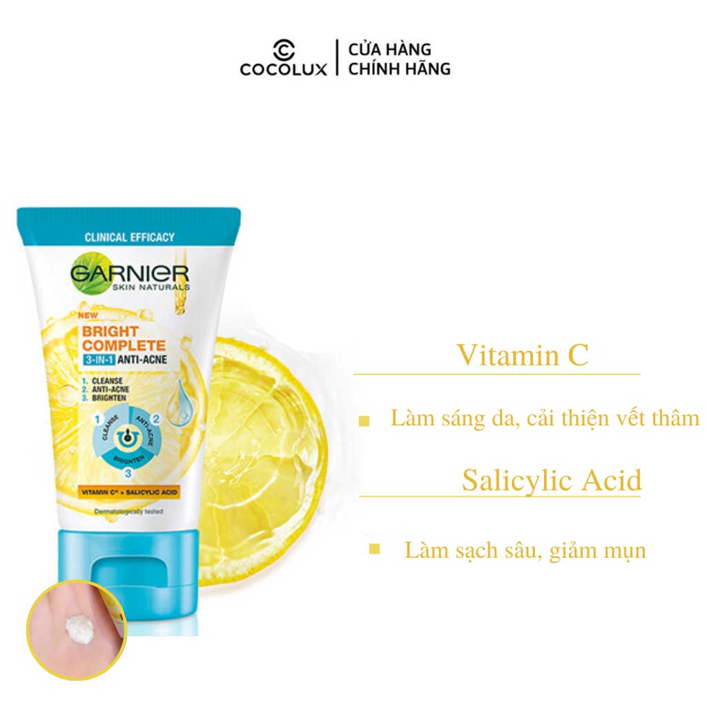 Sữa Rửa Mặt Garnier Giảm Mụn Sáng Da 90ml