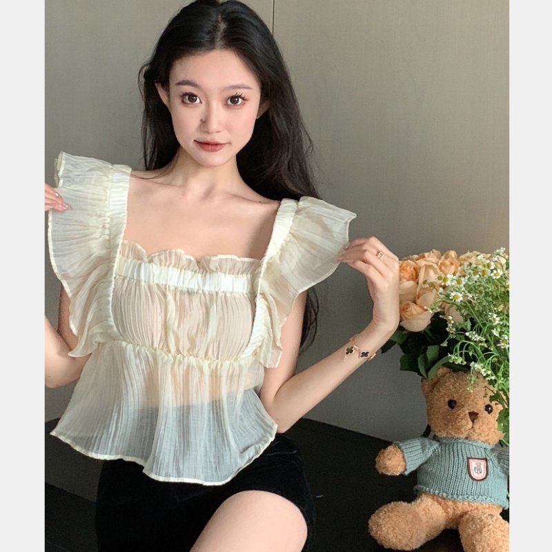 Áo Không Tay Cổ Vuông Màu Sắc Đơn Giản Thời Trang Cho Nữ