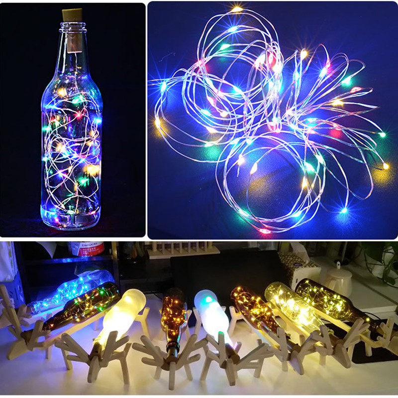 Đèn đom đóm Fairylight hình Nút chai (kèm pin)