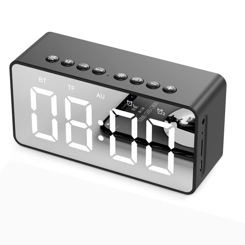 Loa Bluetooth mini Freeship Loa nghe nhạc kèm đồng hồ sang trọng