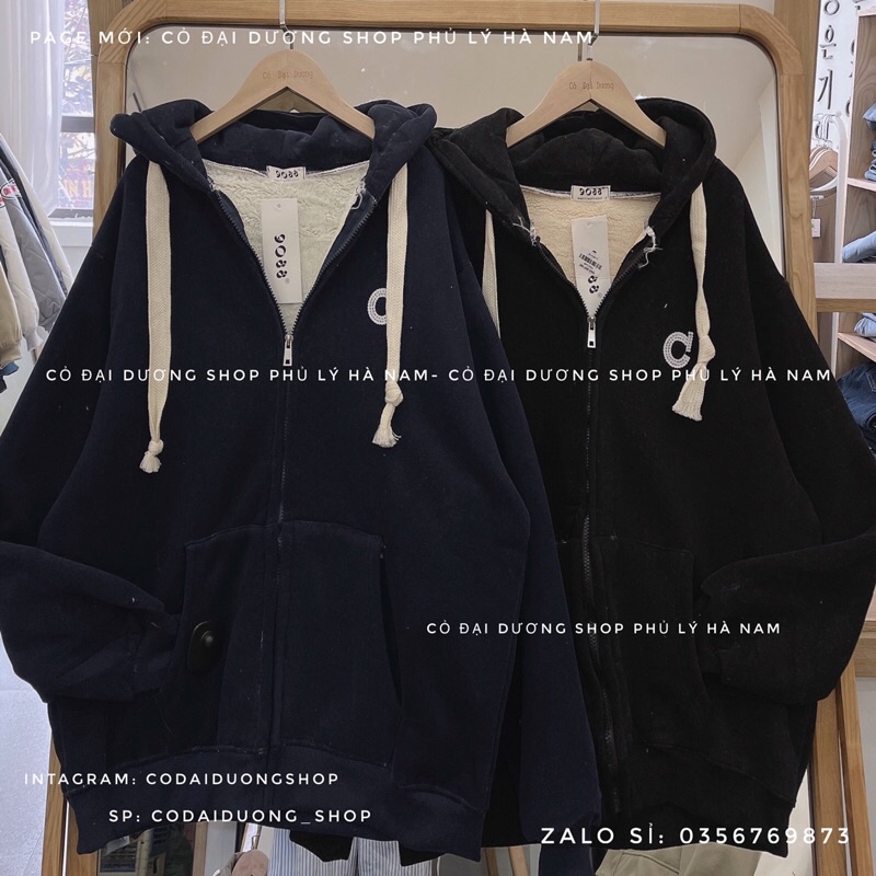 áo khoác nỉ C dây to lót lông kéo khoá | BigBuy360 - bigbuy360.vn