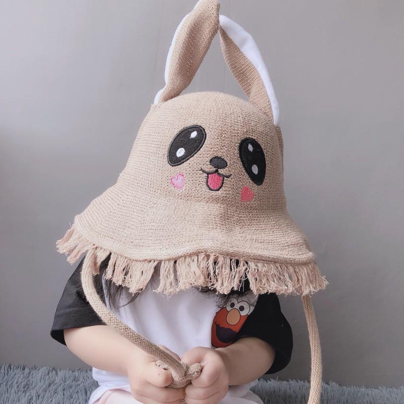 Mũ rộng vành họa tiết thỏ họa hình dễ thương cho bé gái nhiều màu lựa chọn
