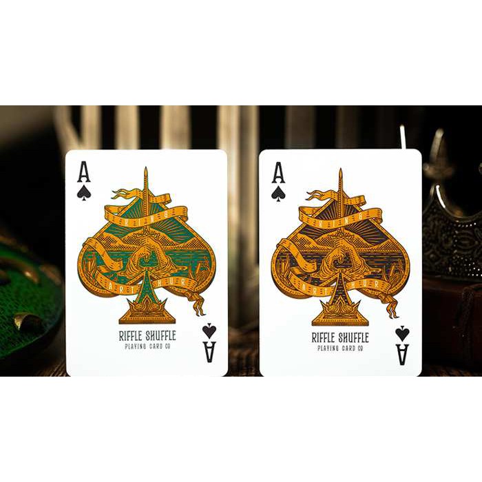 Bài tây ảo thuật chính hãng từ Mỹ: King Arthur (Emerald Saga) Playing Cards by Riffle Shuffle