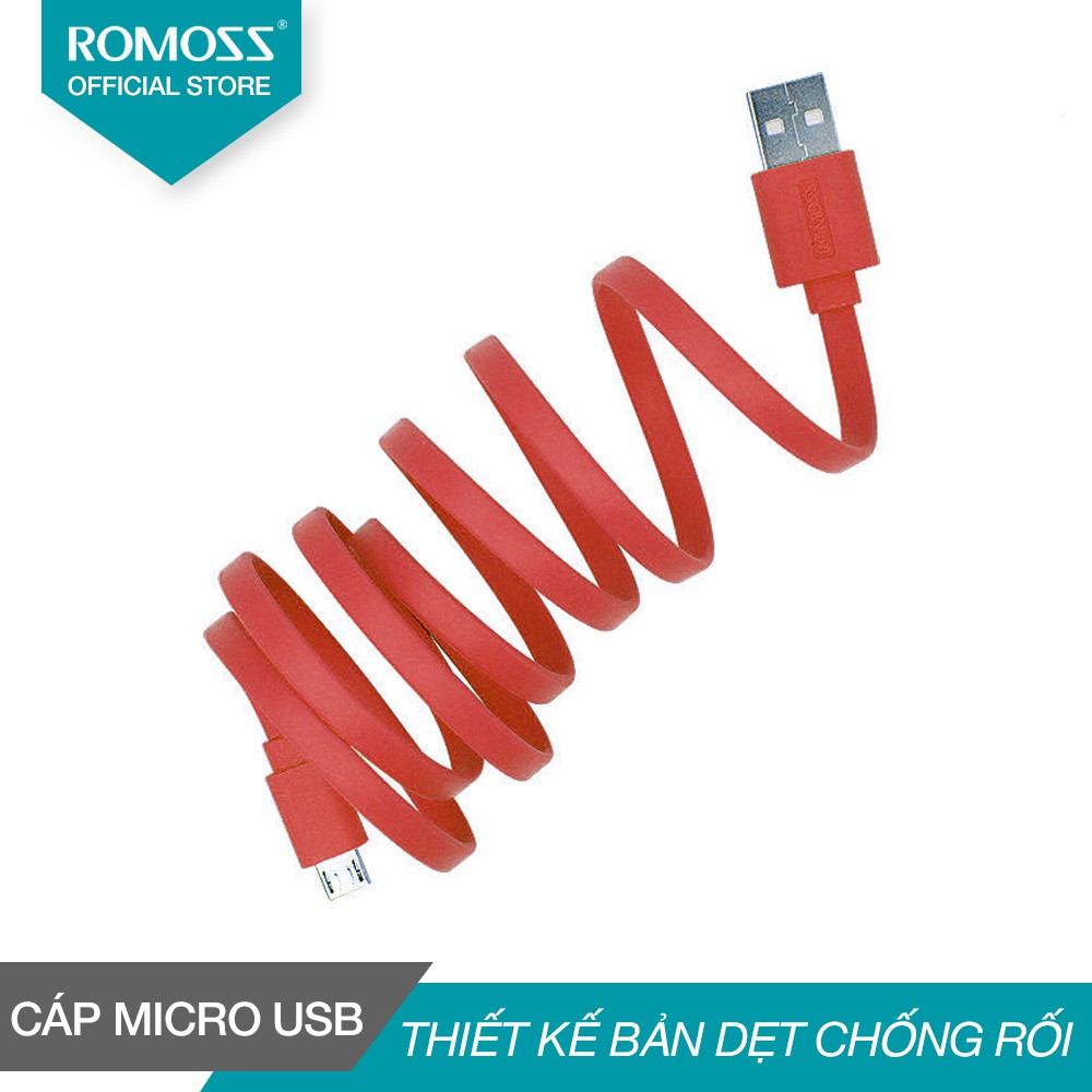 Cáp sạc nhanh micro USB Romoss CB05f dài 1m (Re) - Hãng phân phối chính thức