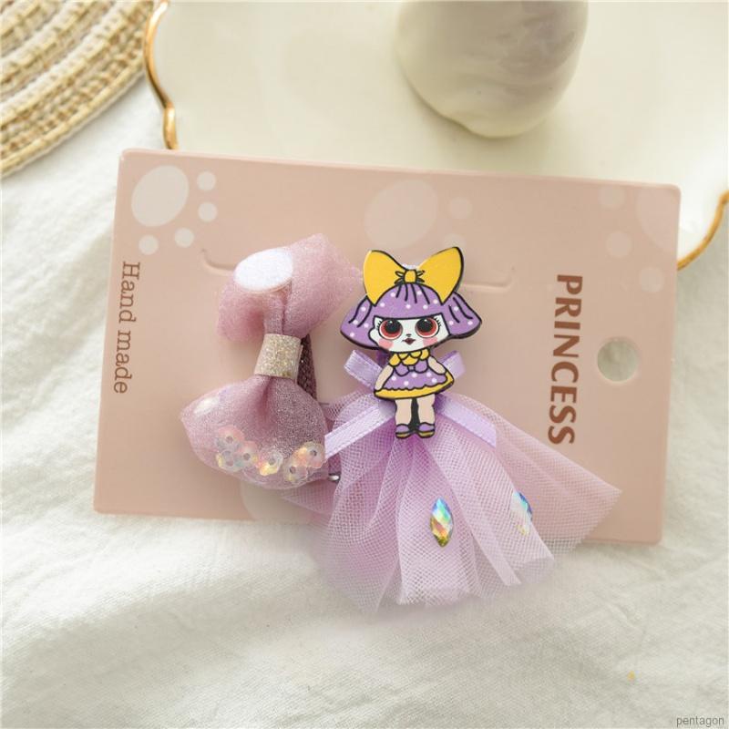 Set 2 kẹp tóc đính nơ dễ thương cho bé gái